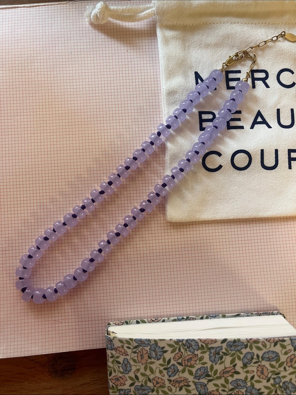 Clare V. Stone Slice Necklace - Lavender - Picture 3 of 4